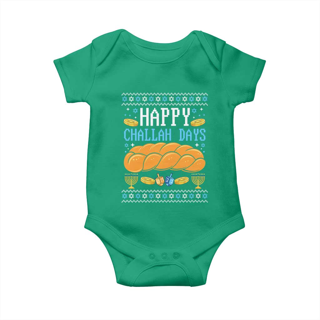 Happy Challah Days Baby Onesie Ugly Hanukkah Food Lover Gift - Wonder Print Shop