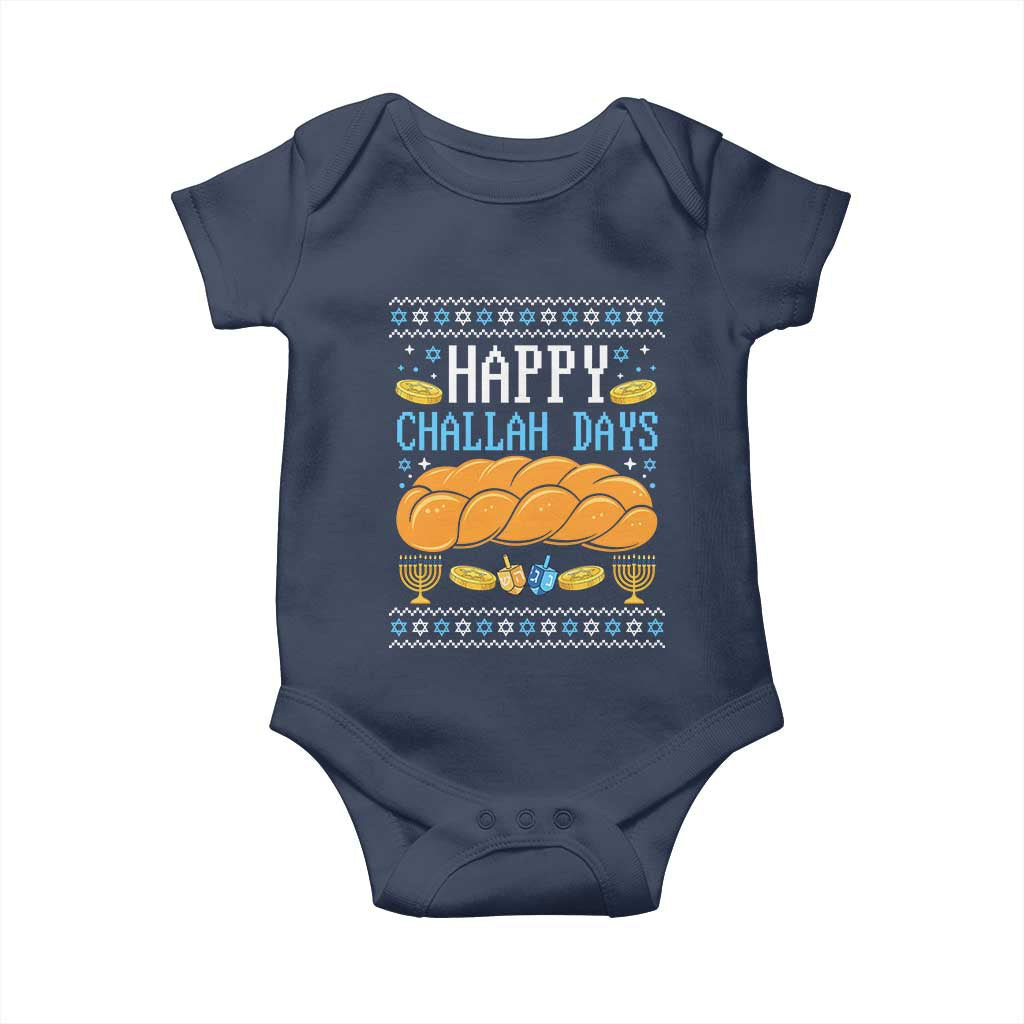 Happy Challah Days Baby Onesie Ugly Hanukkah Food Lover Gift - Wonder Print Shop