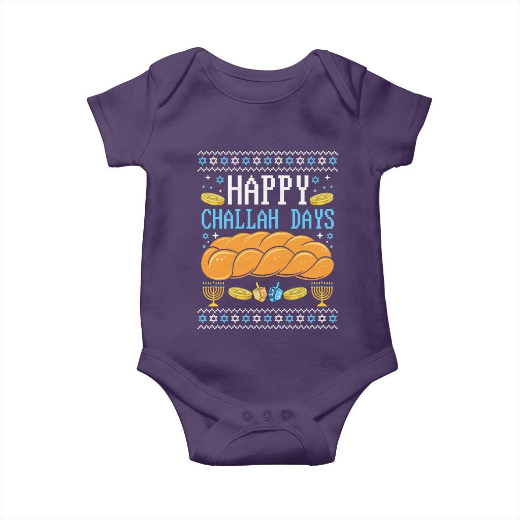 Happy Challah Days Baby Onesie Ugly Hanukkah Food Lover Gift - Wonder Print Shop