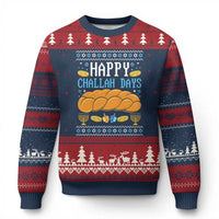 Happy Challah Days Ugly Christmas Sweater Ugly Hanukkah Food Lover Gift - Wonder Print Shop