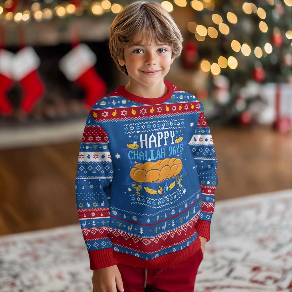 Happy Challah Days Hanukkah Ugly Sweater Gift For Food Lover Gift - Wonder Print Shop