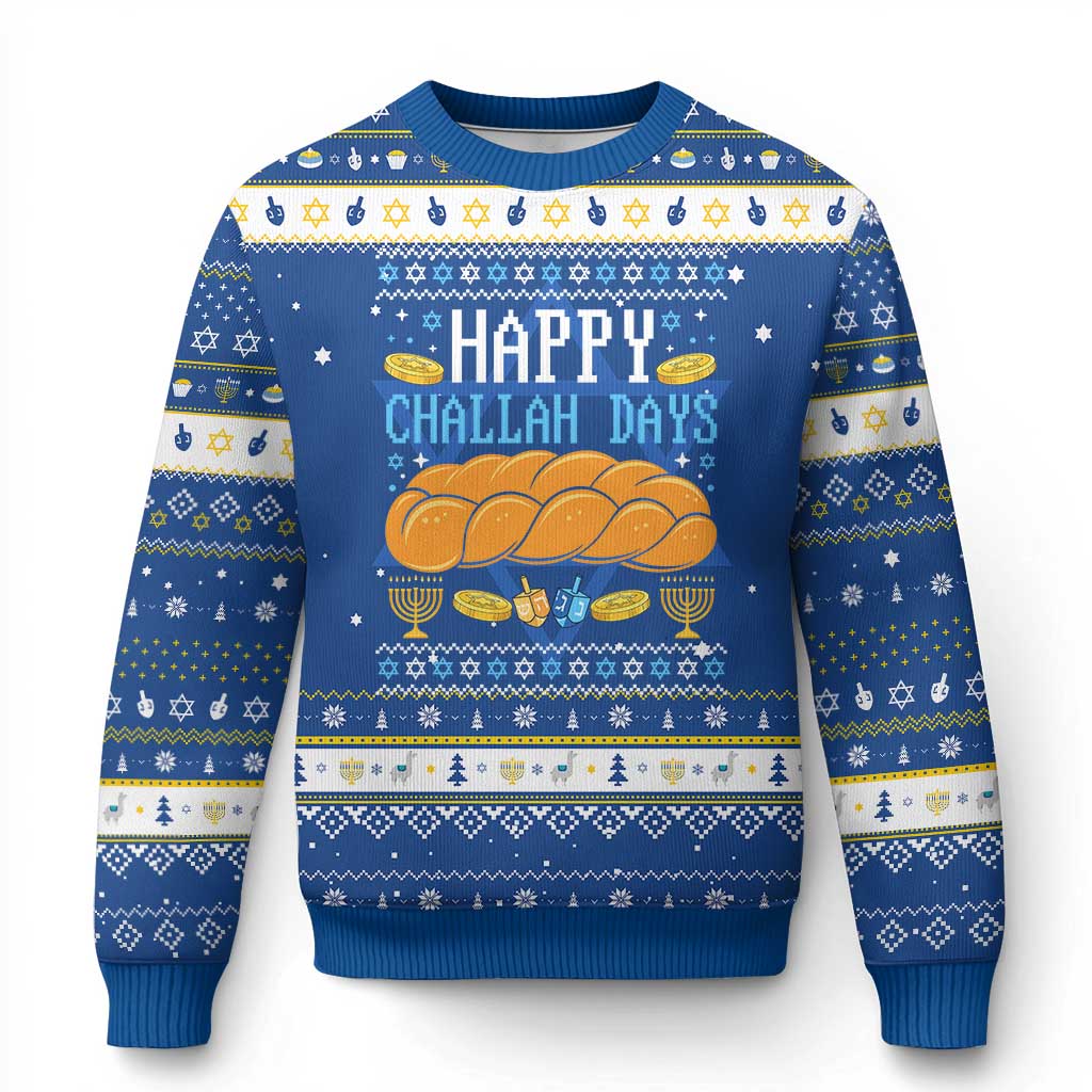 Happy Challah Days Hanukkah Ugly Sweater Gift For Food Lover Gift - Wonder Print Shop