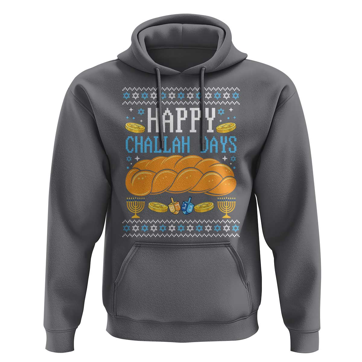 Happy Challah Days Hoodie Ugly Hanukkah Food Lover Gift - Wonder Print Shop