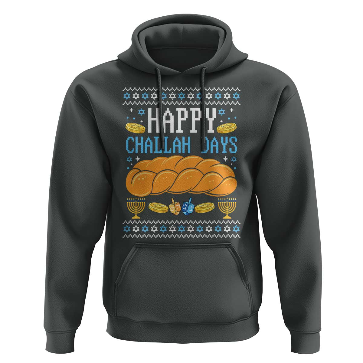 Happy Challah Days Hoodie Ugly Hanukkah Food Lover Gift - Wonder Print Shop