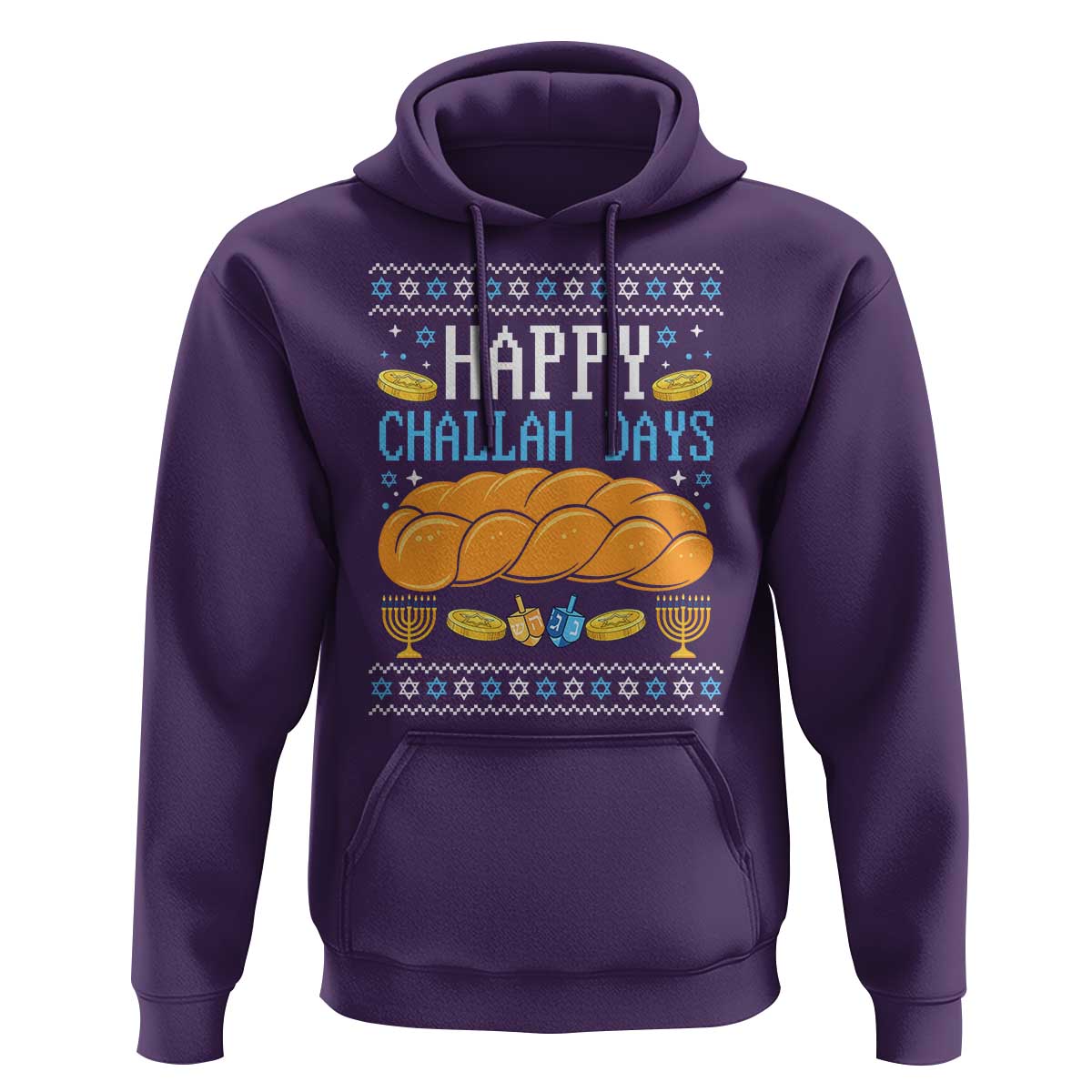 Happy Challah Days Hoodie Ugly Hanukkah Food Lover Gift - Wonder Print Shop