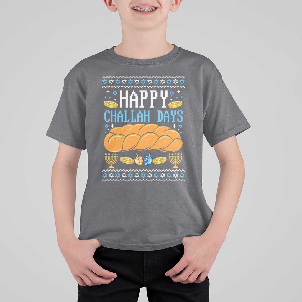 Happy Challah Days T Shirt For Kid Ugly Hanukkah Food Lover Gift - Wonder Print Shop