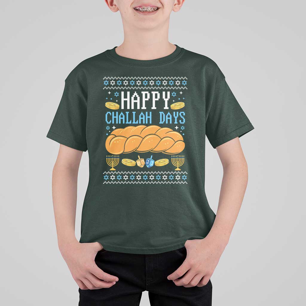 Happy Challah Days T Shirt For Kid Ugly Hanukkah Food Lover Gift - Wonder Print Shop