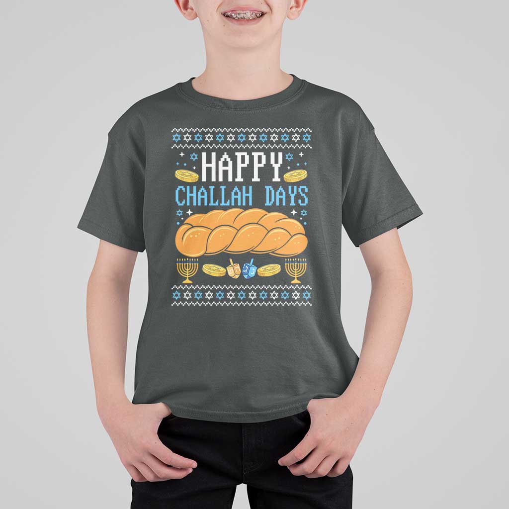 Happy Challah Days T Shirt For Kid Ugly Hanukkah Food Lover Gift - Wonder Print Shop