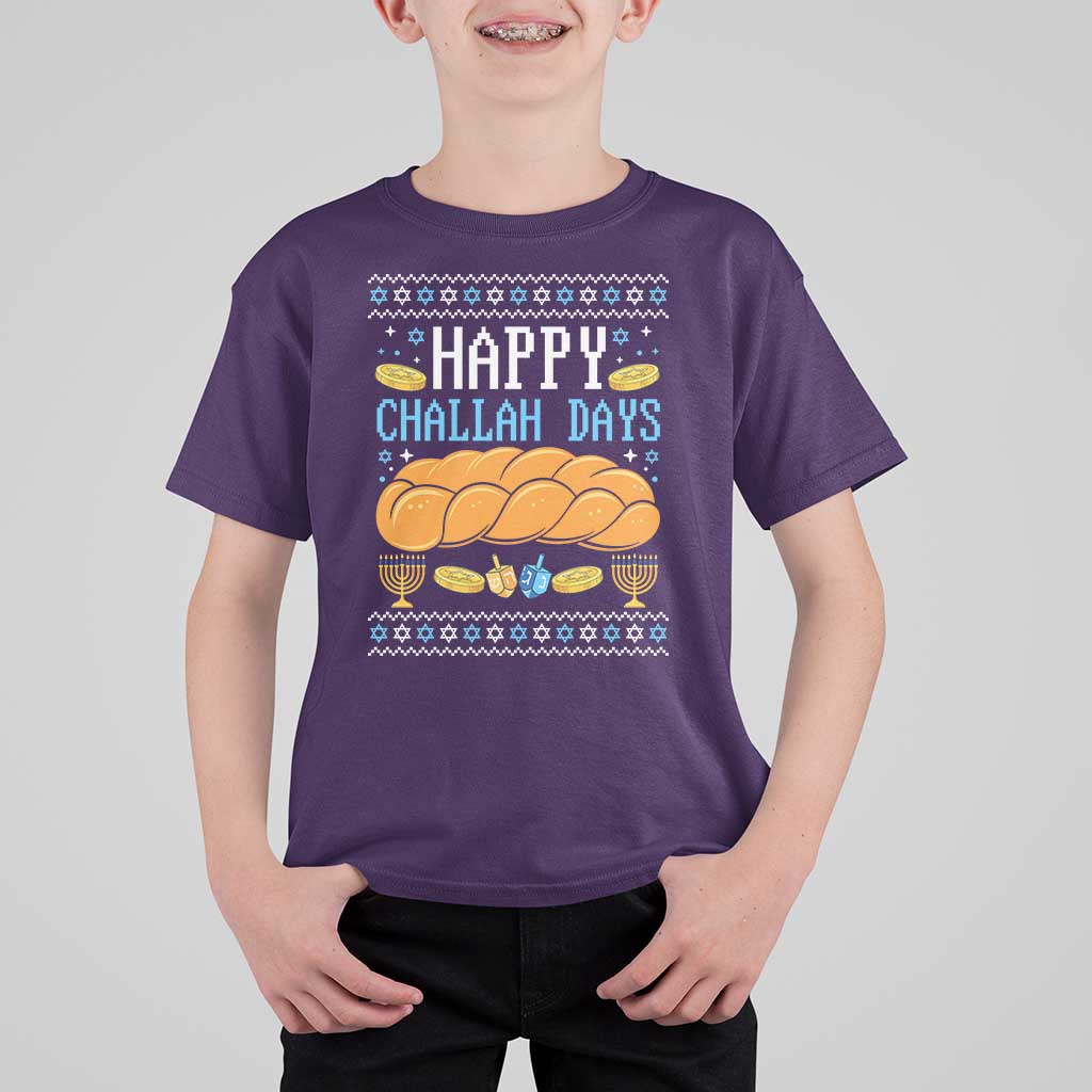 Happy Challah Days T Shirt For Kid Ugly Hanukkah Food Lover Gift - Wonder Print Shop