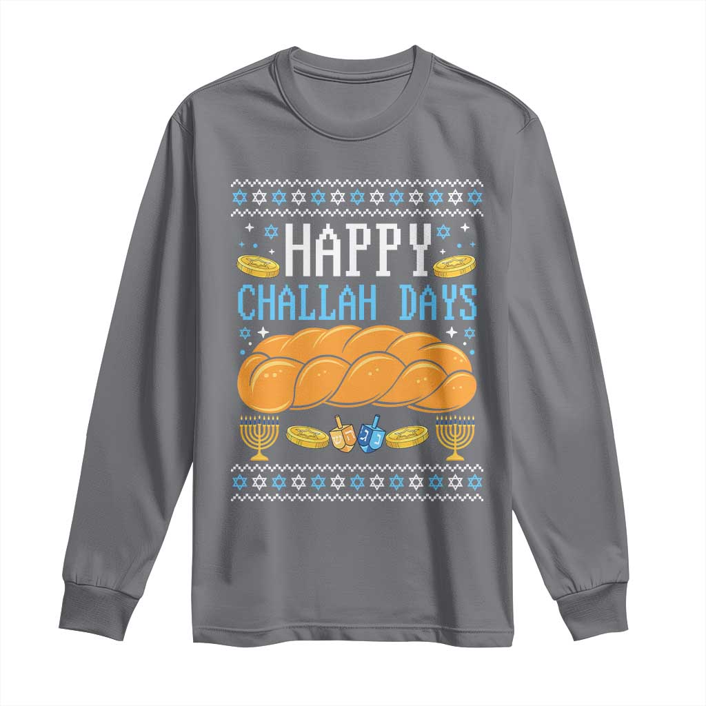 Happy Challah Days Long Sleeve Shirt Ugly Hanukkah Food Lover Gift - Wonder Print Shop