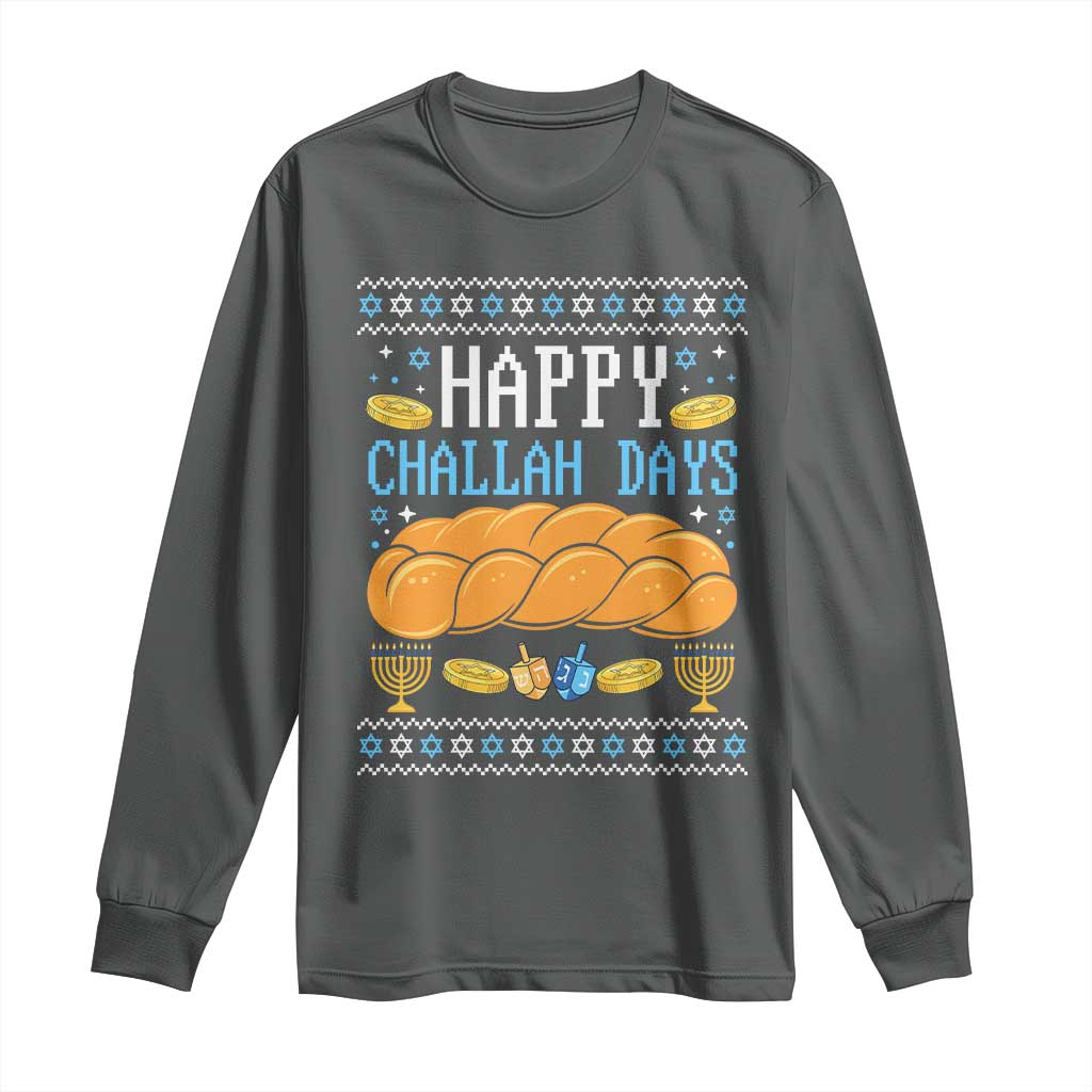 Happy Challah Days Long Sleeve Shirt Ugly Hanukkah Food Lover Gift - Wonder Print Shop