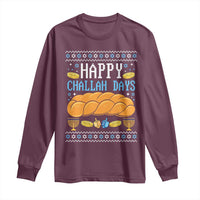 Happy Challah Days Long Sleeve Shirt Ugly Hanukkah Food Lover Gift - Wonder Print Shop