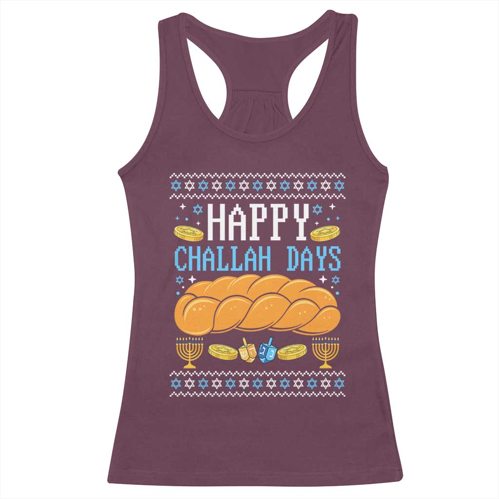 Happy Challah Days Racerback Tank Top Ugly Hanukkah Food Lover Gift - Wonder Print Shop