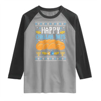 Happy Challah Days Raglan Shirt Ugly Hanukkah Food Lover Gift - Wonder Print Shop