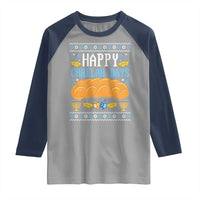 Happy Challah Days Raglan Shirt Ugly Hanukkah Food Lover Gift - Wonder Print Shop