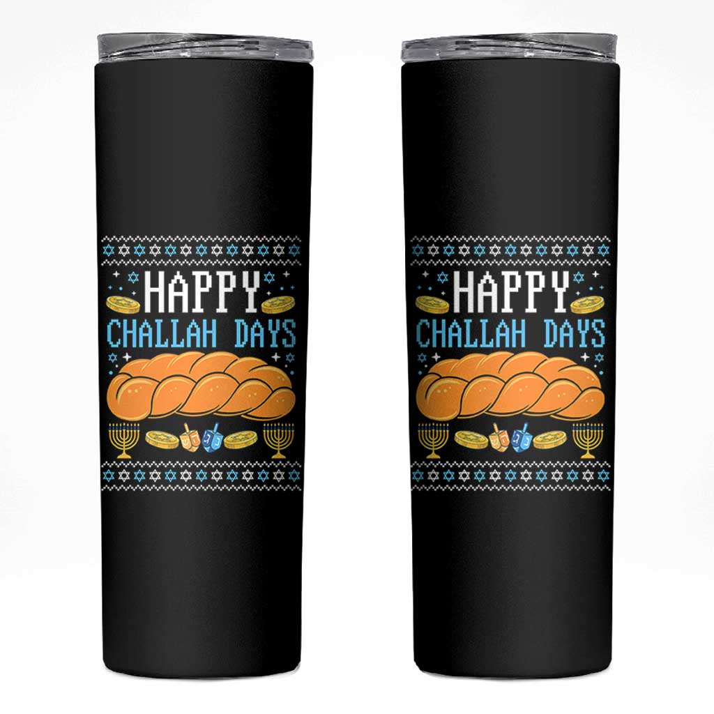 Happy Challah Days Skinny Tumbler Ugly Hanukkah Food Lover Gift - Wonder Print Shop