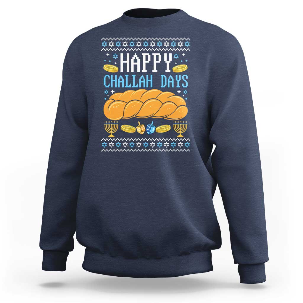 Happy Challah Days Sweatshirt Ugly Hanukkah Food Lover Gift - Wonder Print Shop