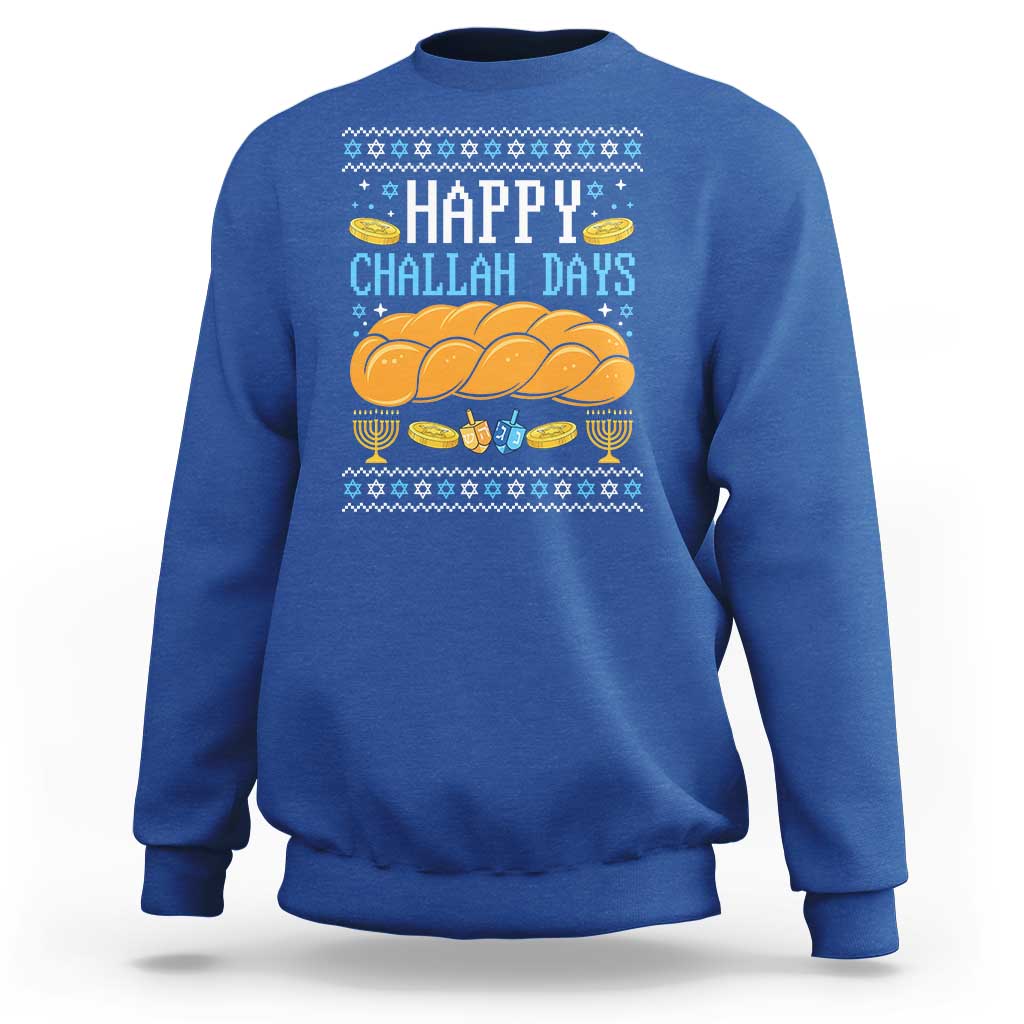Happy Challah Days Sweatshirt Ugly Hanukkah Food Lover Gift - Wonder Print Shop