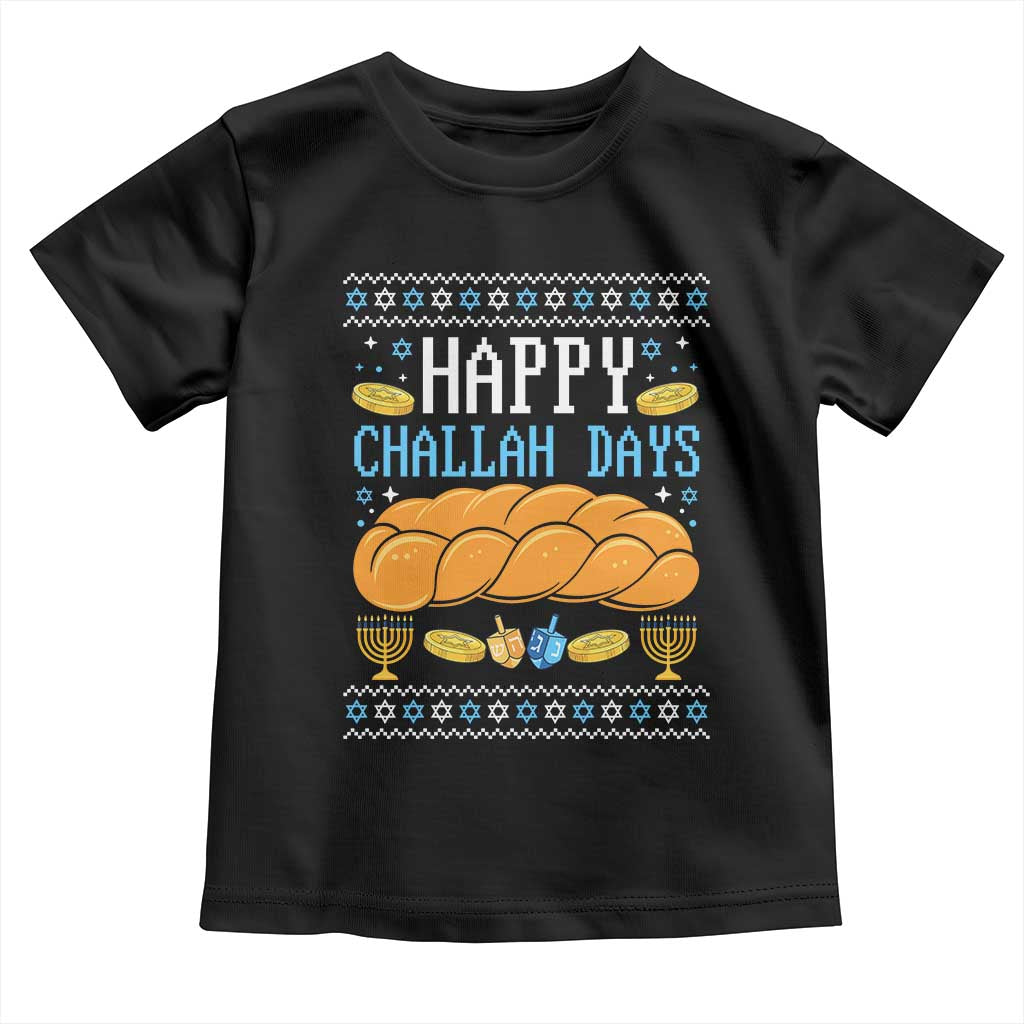 Happy Challah Days Toddler T Shirt Ugly Hanukkah Food Lover Gift - Wonder Print Shop