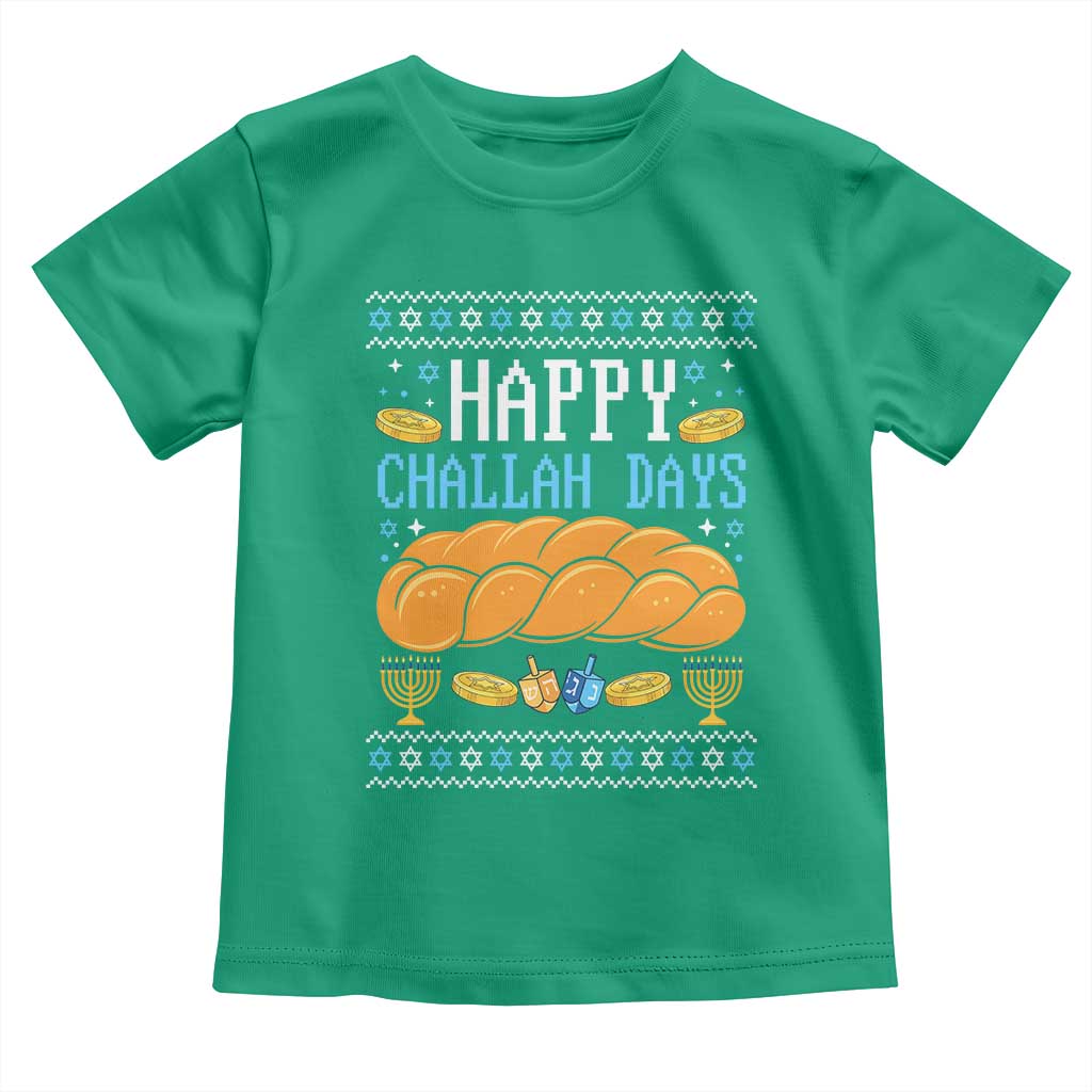 Happy Challah Days Toddler T Shirt Ugly Hanukkah Food Lover Gift - Wonder Print Shop