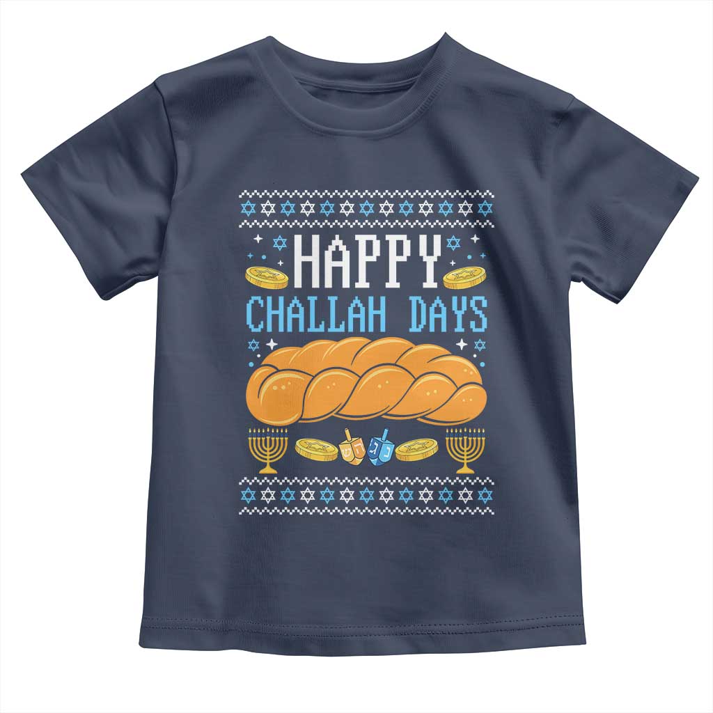 Happy Challah Days Toddler T Shirt Ugly Hanukkah Food Lover Gift - Wonder Print Shop