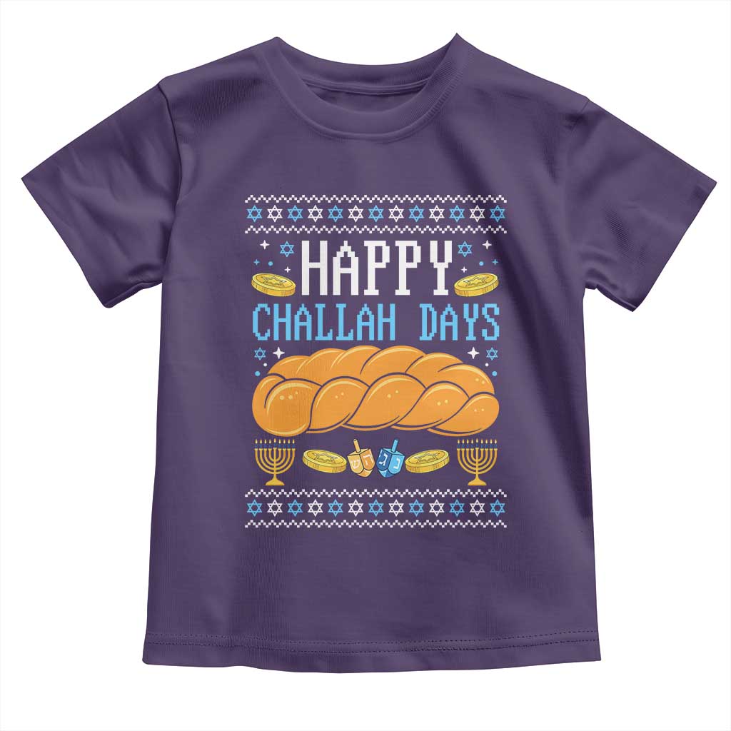 Happy Challah Days Toddler T Shirt Ugly Hanukkah Food Lover Gift - Wonder Print Shop
