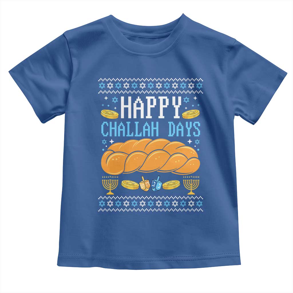 Happy Challah Days Toddler T Shirt Ugly Hanukkah Food Lover Gift - Wonder Print Shop