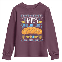 Happy Challah Days Youth Sweatshirt Ugly Hanukkah Food Lover Gift - Wonder Print Shop
