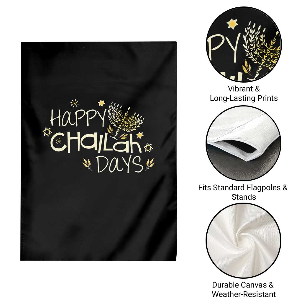 Funny Hanukkah Festival Of Lights Garden Flag Happy Challah Days - Wonder Print Shop