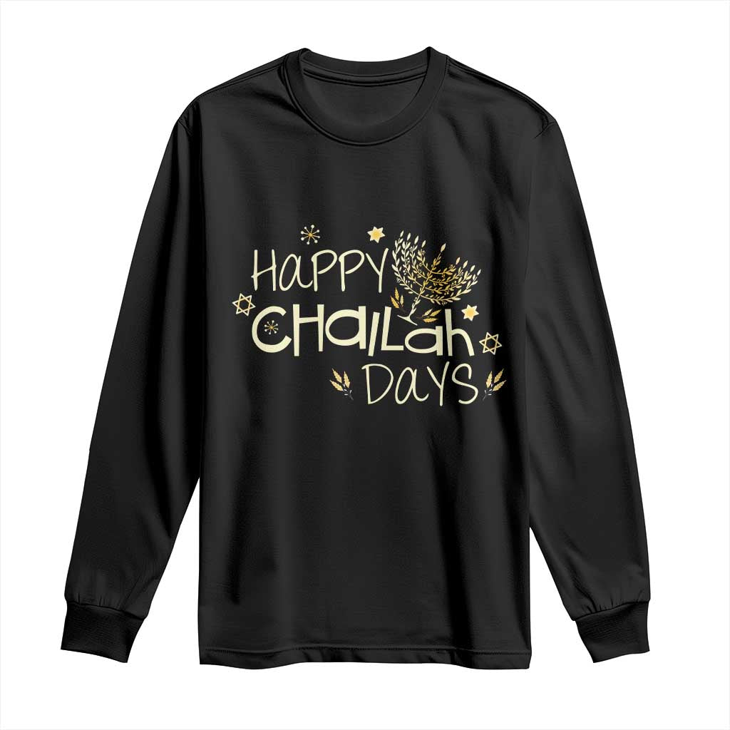 Funny Hanukkah Festival Of Lights Long Sleeve Shirt Happy Challah Days - Wonder Print Shop