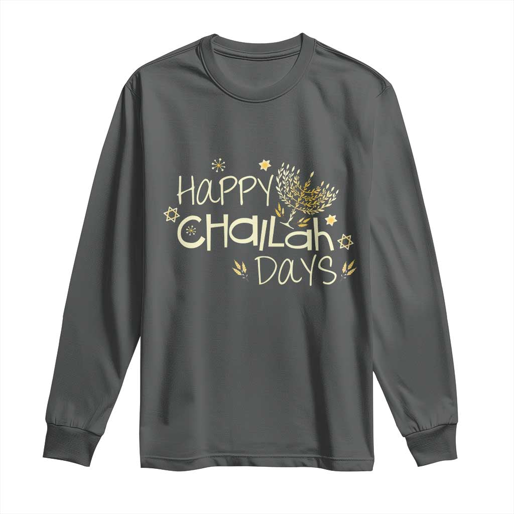 Funny Hanukkah Festival Of Lights Long Sleeve Shirt Happy Challah Days - Wonder Print Shop