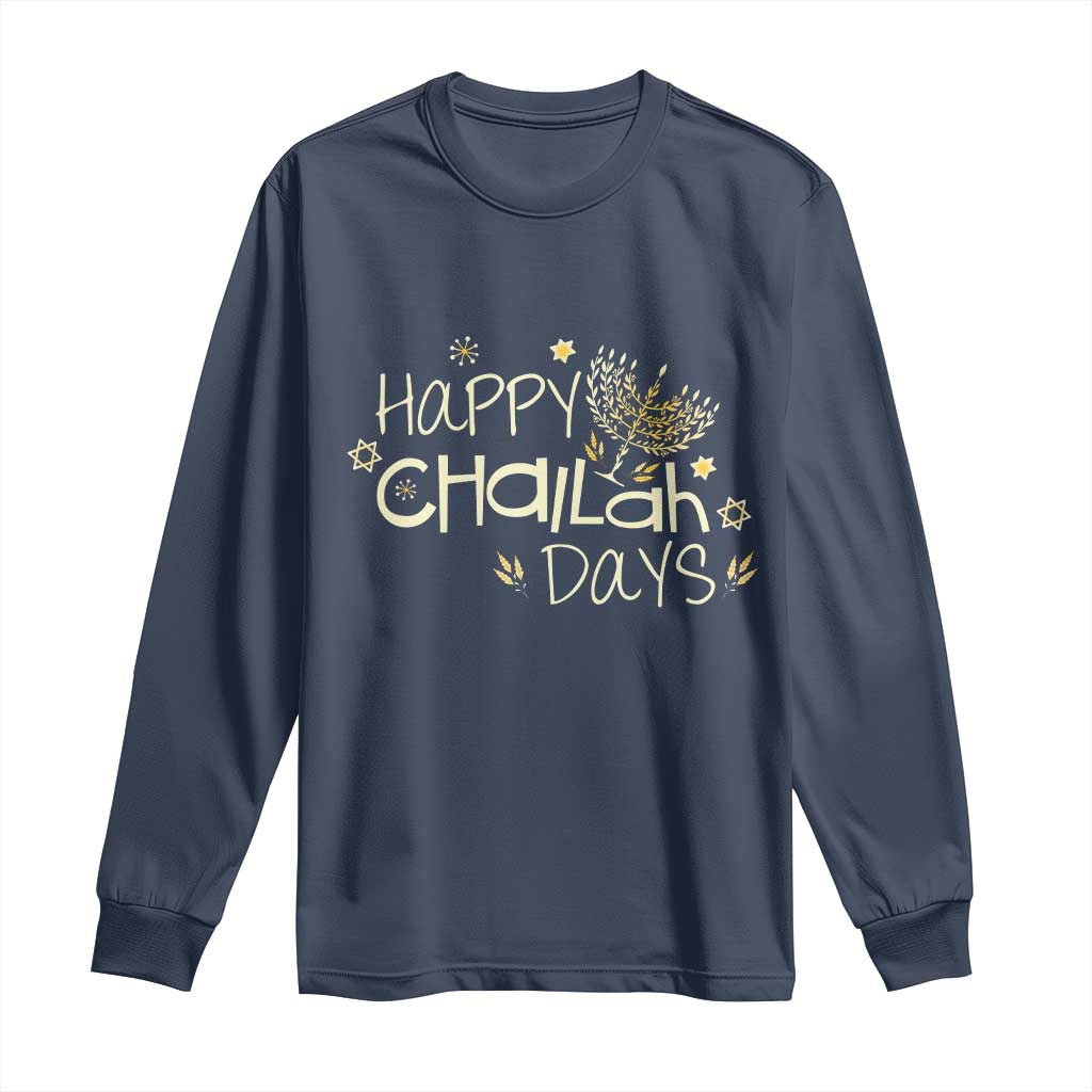 Funny Hanukkah Festival Of Lights Long Sleeve Shirt Happy Challah Days - Wonder Print Shop