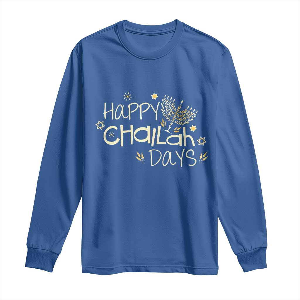 Funny Hanukkah Festival Of Lights Long Sleeve Shirt Happy Challah Days - Wonder Print Shop