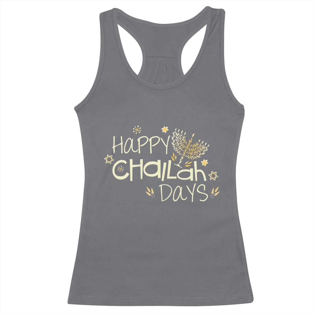 Funny Hanukkah Festival Of Lights Racerback Tank Top Happy Challah Days - Wonder Print Shop
