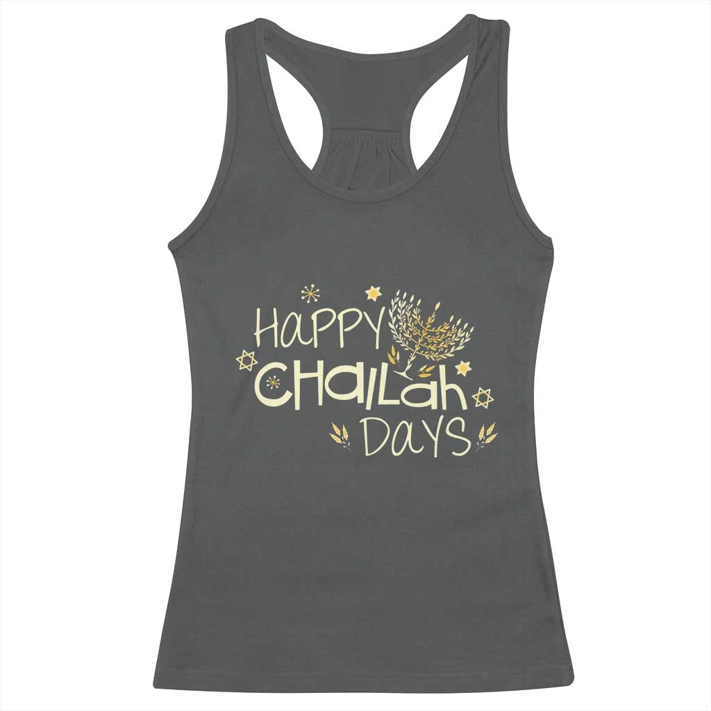 Funny Hanukkah Festival Of Lights Racerback Tank Top Happy Challah Days - Wonder Print Shop