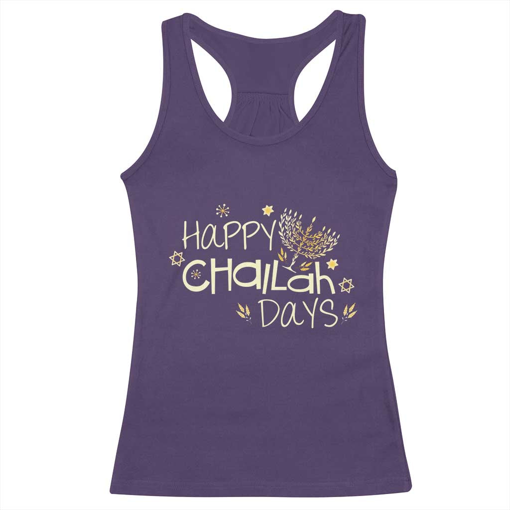Funny Hanukkah Festival Of Lights Racerback Tank Top Happy Challah Days - Wonder Print Shop