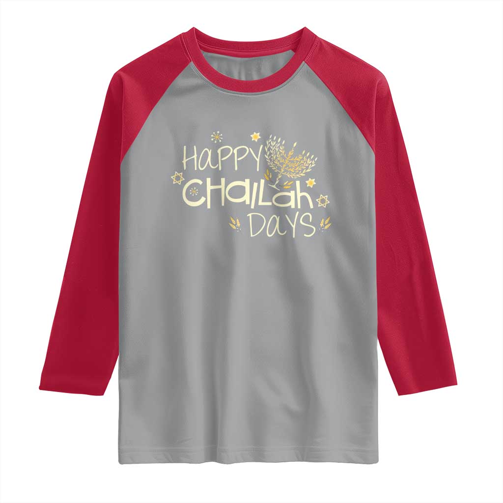 Funny Hanukkah Festival Of Lights Raglan Shirt Happy Challah Days - Wonder Print Shop