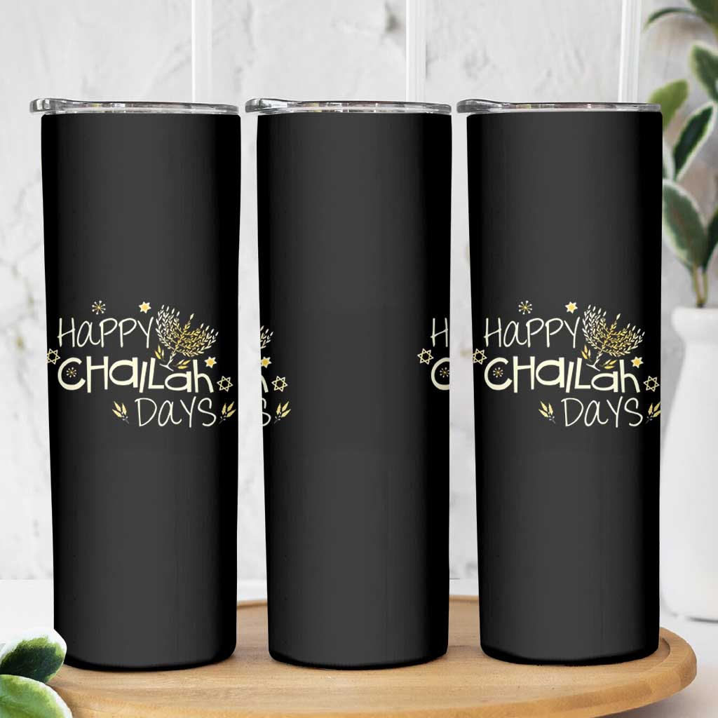 Funny Hanukkah Festival Of Lights Skinny Tumbler Happy Challah Days - Wonder Print Shop