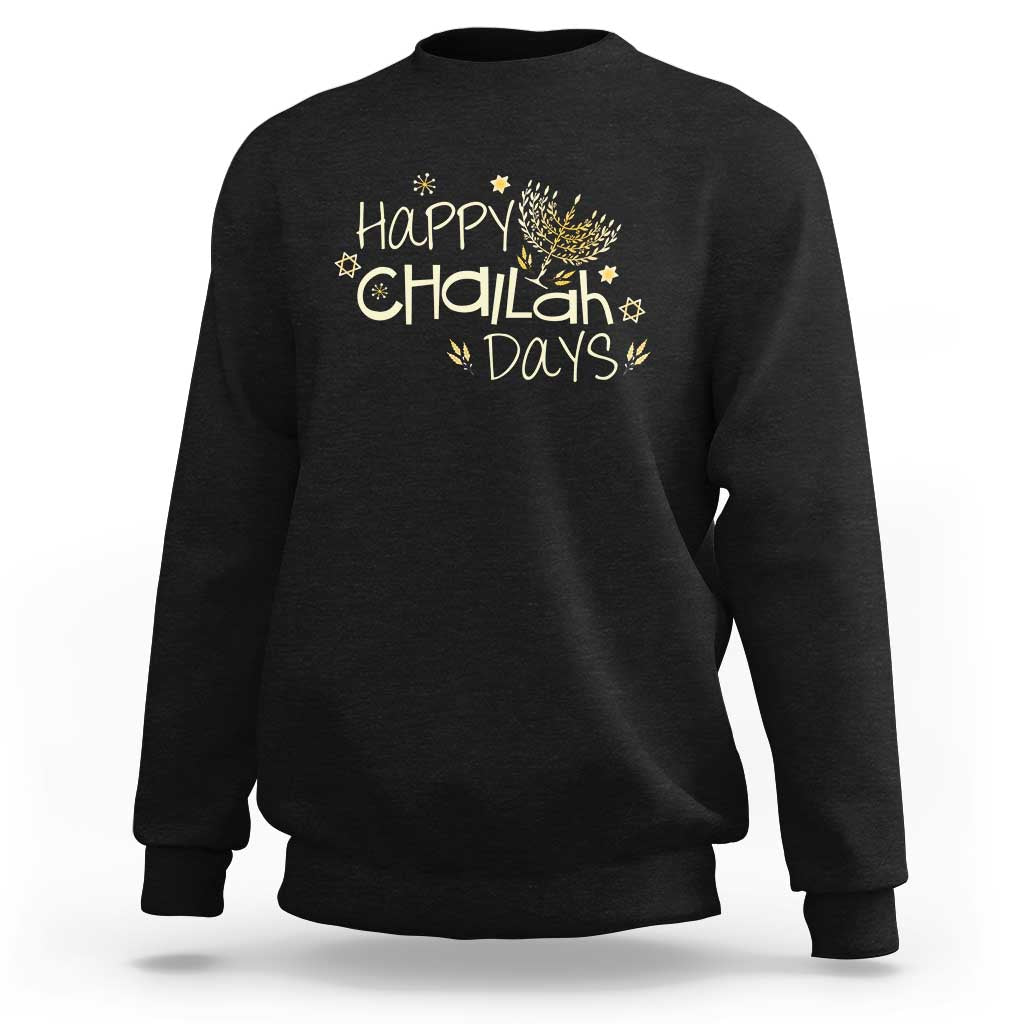 Funny Hanukkah Festival Of Lights Sweatshirt Happy Challah Days - Wonder Print Shop