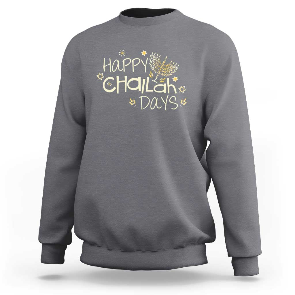 Funny Hanukkah Festival Of Lights Sweatshirt Happy Challah Days - Wonder Print Shop