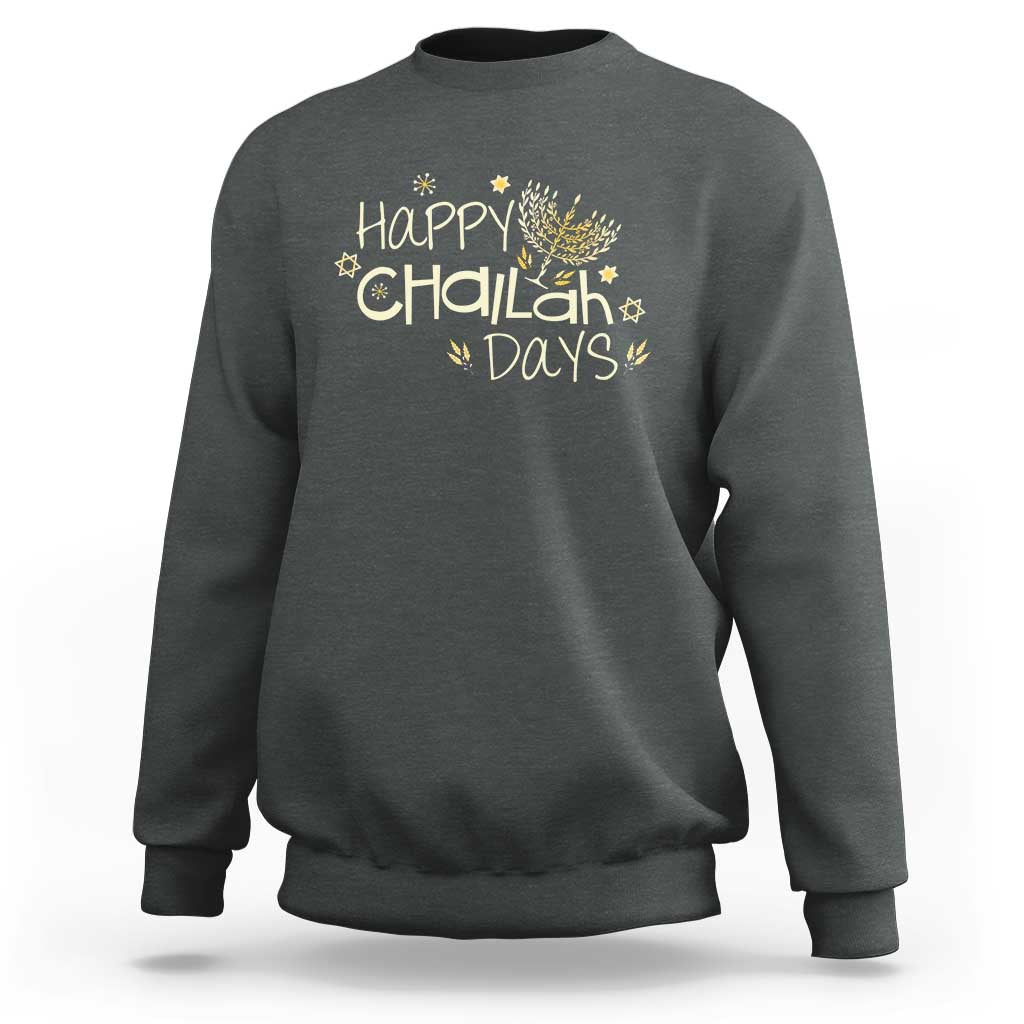 Funny Hanukkah Festival Of Lights Sweatshirt Happy Challah Days - Wonder Print Shop