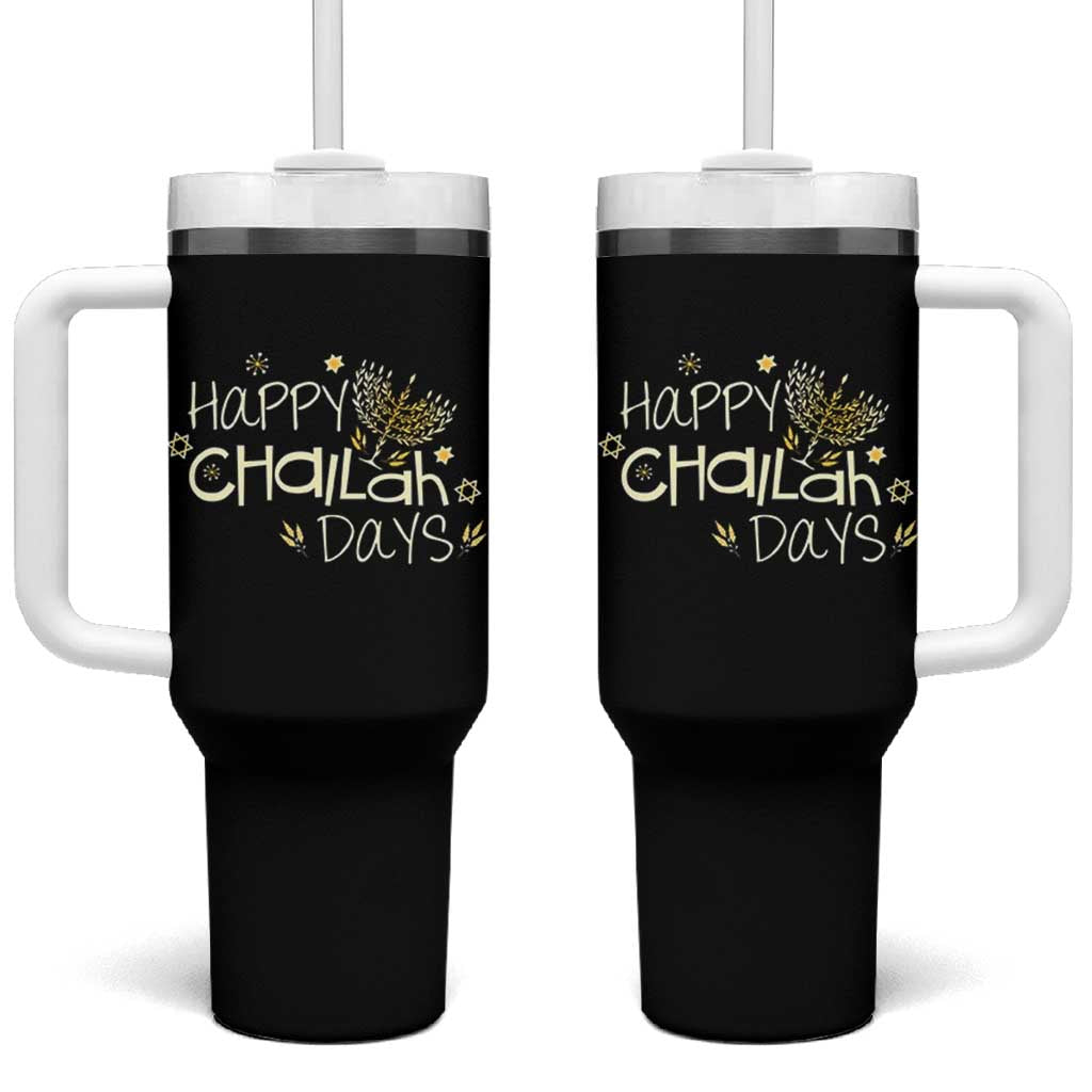 Funny Hanukkah Festival Of Lights Tumbler With Handle Happy Challah Days - Wonder Print Shop