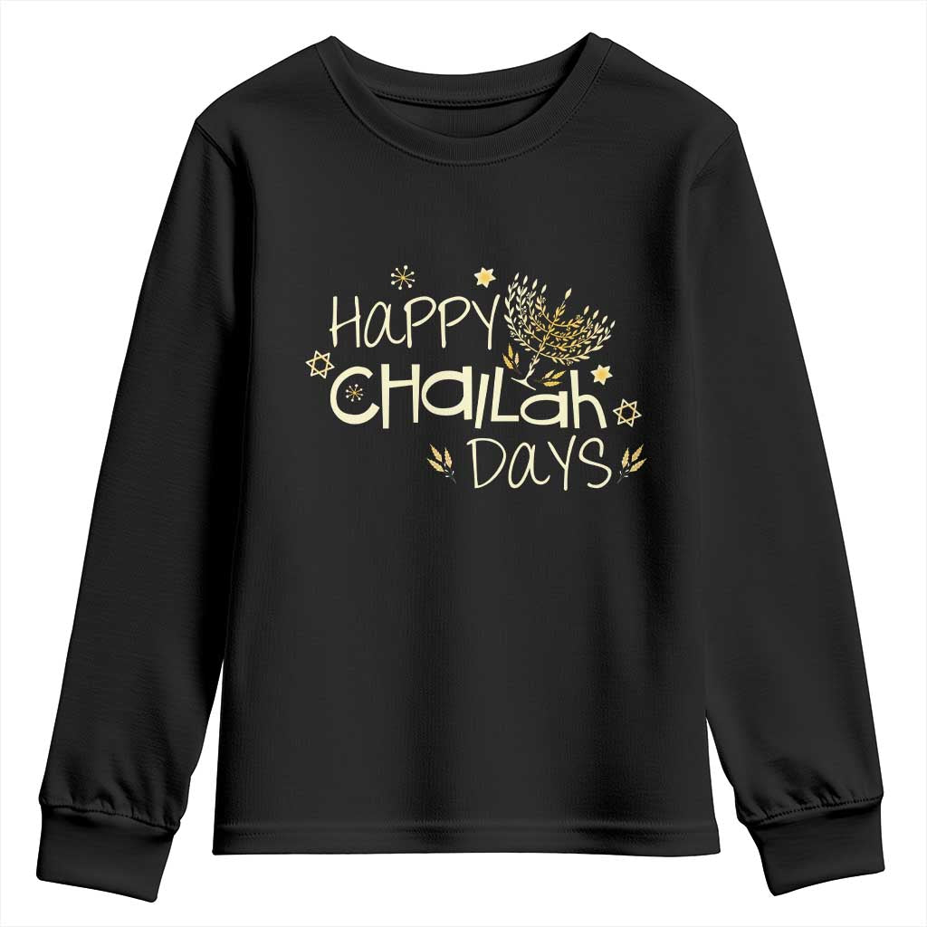 Funny Hanukkah Festival Of Lights Youth Sweatshirt Happy Challah Days - Wonder Print Shop