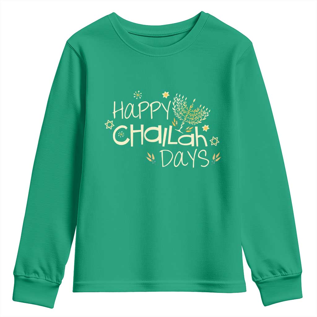 Funny Hanukkah Festival Of Lights Youth Sweatshirt Happy Challah Days - Wonder Print Shop