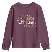 Funny Hanukkah Festival Of Lights Youth Sweatshirt Happy Challah Days - Wonder Print Shop