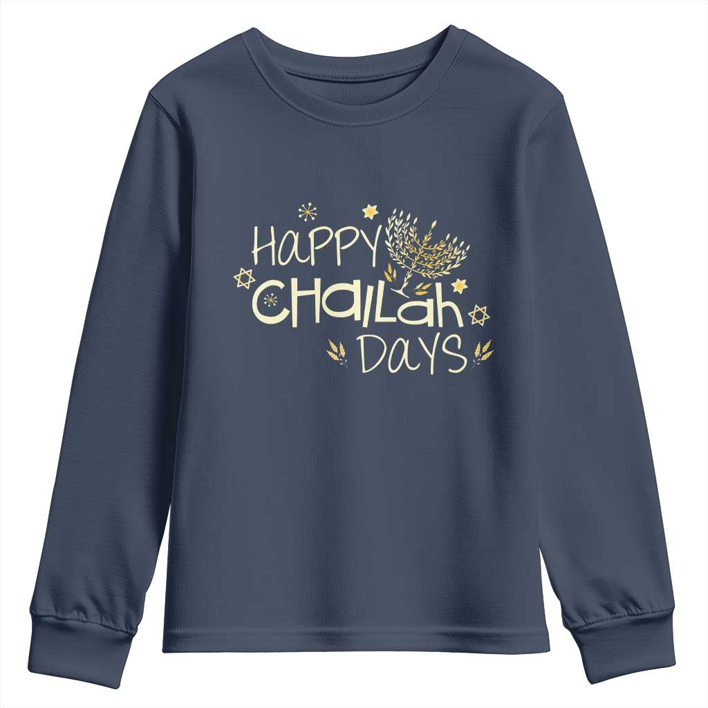 Funny Hanukkah Festival Of Lights Youth Sweatshirt Happy Challah Days - Wonder Print Shop