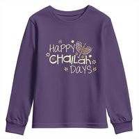 Funny Hanukkah Festival Of Lights Youth Sweatshirt Happy Challah Days - Wonder Print Shop