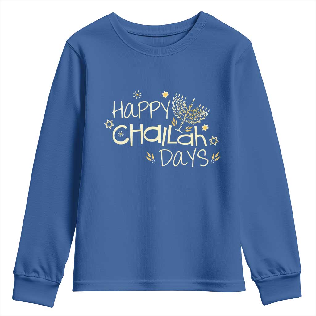 Funny Hanukkah Festival Of Lights Youth Sweatshirt Happy Challah Days - Wonder Print Shop