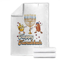 Funny Hanukkah Throw Blanket Dab Dreidel Menorah Challah Gift - Wonder Print Shop