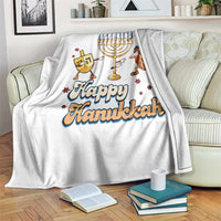 Funny Hanukkah Throw Blanket Dab Dreidel Menorah Challah Gift - Wonder Print Shop